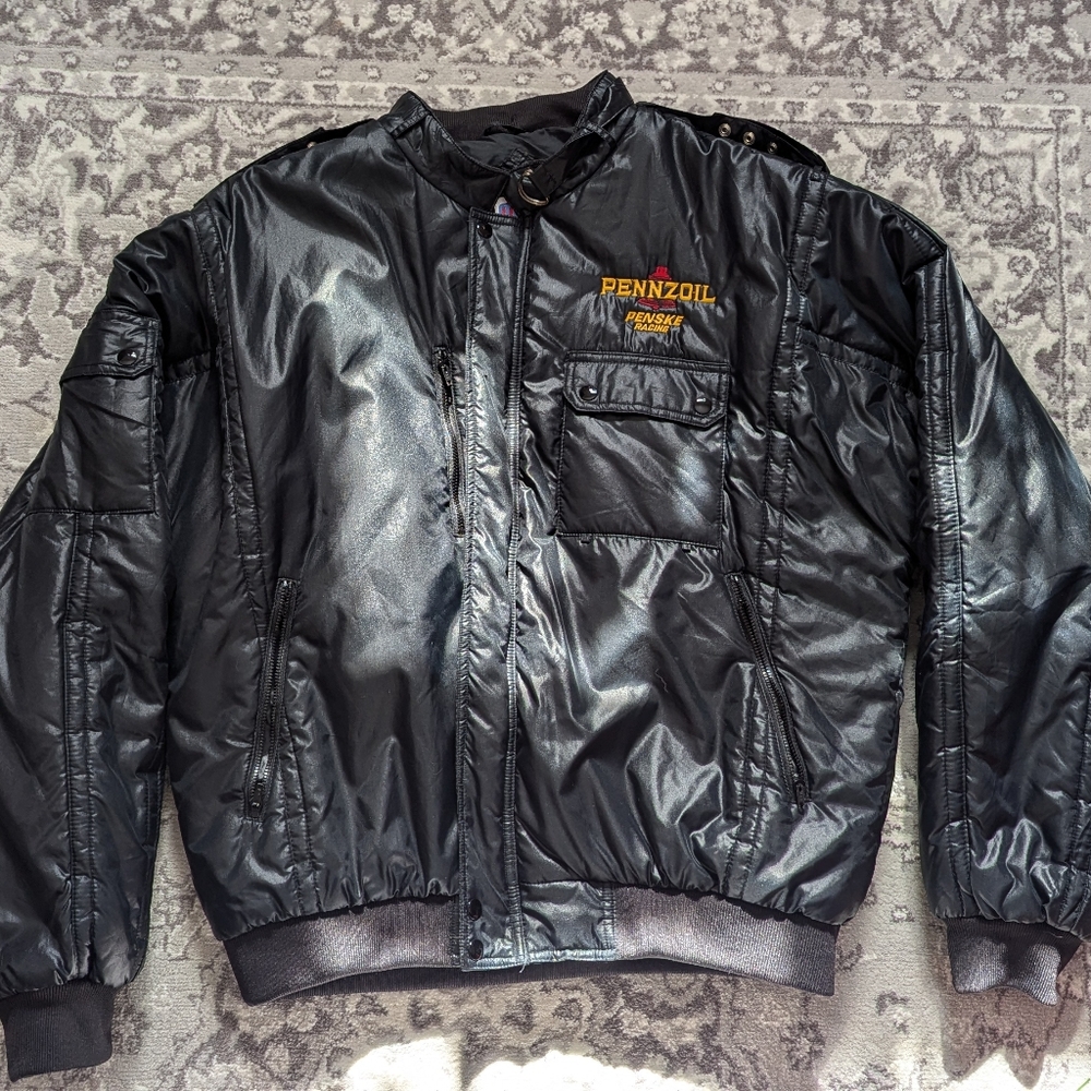 MVP Vintage 80s Nascar Pennzoil Penske Racing Puff Jacket - Black L